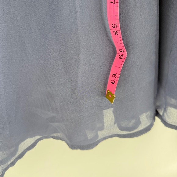 NWT Lulus Heavenly Hues Dusty Blue Maxi Dress V-Neck Chiffon Gown 43449 XL FLAW - Picture 12 of 12